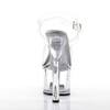 Pleaser - TREASURE708 Sandale à bride à la cheville, Pole dance chaussures - Chaussures de pole dance - Transparent/Couleur argent Product image